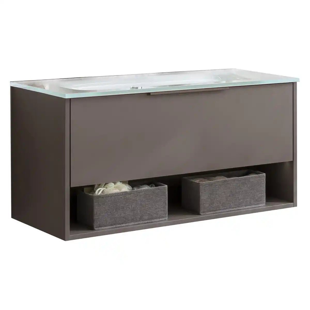 Bild 1 von Fackelmann Waschbecken mit Unterschrank 'B.Paris' grau matt 90,5 x 49,8 x 46,5 cm