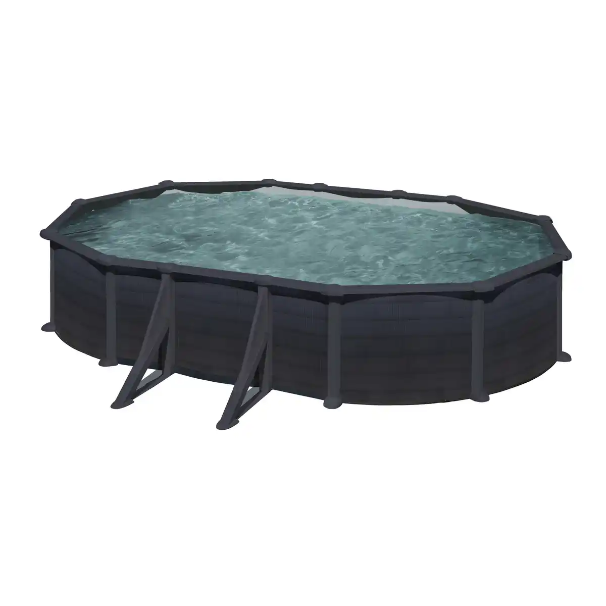 Bild 1 von Ovalpool, grau, BxHxL: 375 x 132 x 610 cm