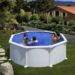 Ovalpool, weiß, BxH: 350 x 132 cm