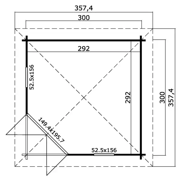 Bild 2 von Gartenhaus »Karlskrona«, Holz, BxHxT: 357,4 x 269 x 357,4 cm (Außenmaße)