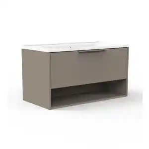 Fackelmann Waschbecken mit Unterschrank 'B.Paris' grau matt 90,5 x 49,8 x 46,5 cm