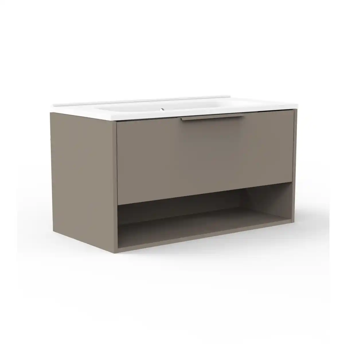 Bild 1 von Fackelmann Waschbecken mit Unterschrank 'B.Paris' grau matt 90,5 x 49,8 x 46,5 cm