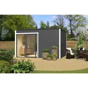 Gartenhaus »Kubus ALU 2«, (BxHxT): 400 x 239 x 302 cm (Außenmaß), lichtgrau/weiß