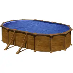 Ovalpool, Holzoptik, BxHxL: 300 x 132 x 500 cm