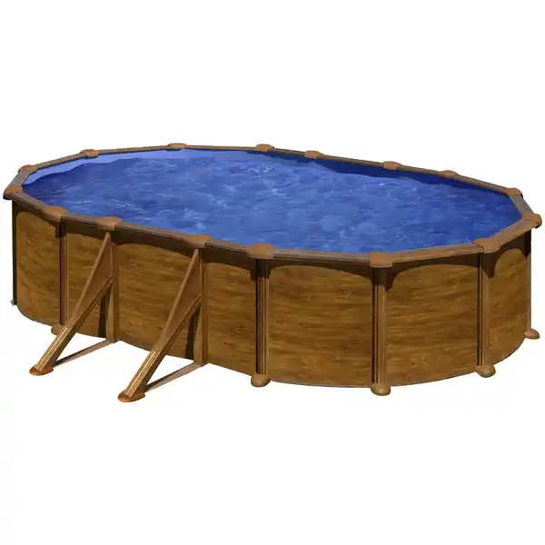 Bild 1 von Ovalpool, Holzoptik, BxHxL: 300 x 132 x 500 cm