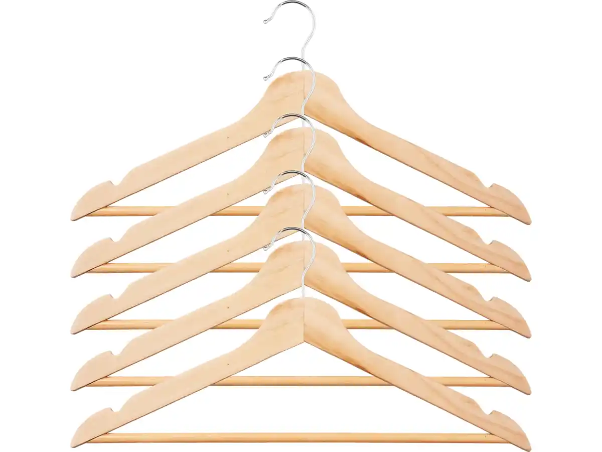 Bild 1 von LIVARNO home 5 Holz-Kleiderbügel,  5 St