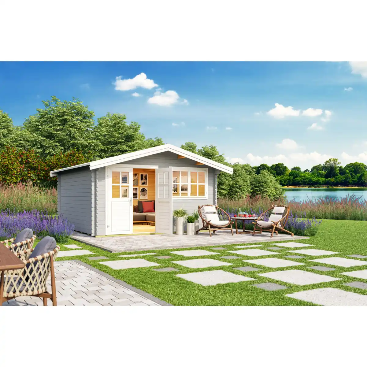 Bild 1 von Gartenhaus »Isar«, Holz, BxHxT: 424,2 x 245 x 443 cm (Außenmaße)