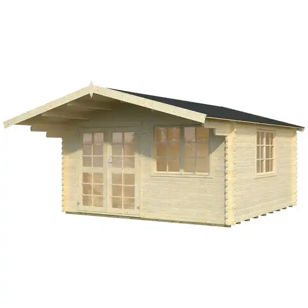 Bild 2 von Blockbohlenhaus »England 2«, BxT: 384 x 384 cm (Außenmaß), Fichtenholz