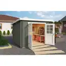 Bild 1 von Gartenhaus »Grenada«, (BxT): 250x200 cm (Aufstellmaß), 28 mm Wandstärke, grüngrau/weiss