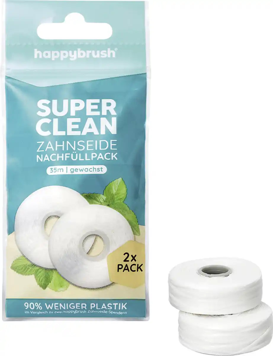 Bild 1 von happybrush Zahnseide SuperClean Refill, 60 m