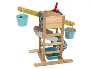 Playtive XXL Sand- und Wasserspiel Set, mit Holzwaage