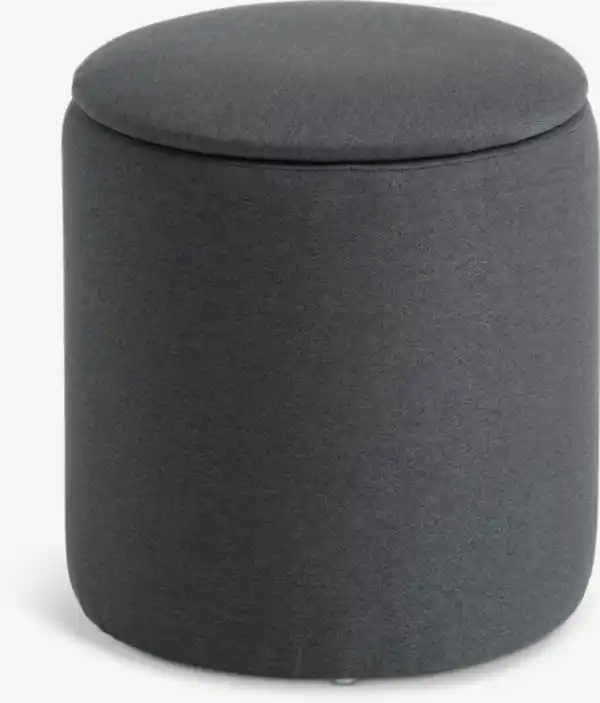Bild 1 von Pouf GISLEV Ø36 m/Stauraum Stoff asphaltfarben