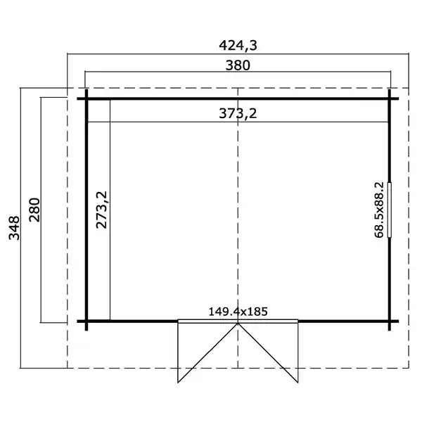 Bild 2 von Gartenhaus »Donau«, Holz, BxHxT: 424,3 x 245 x 348 cm (Außenmaße)