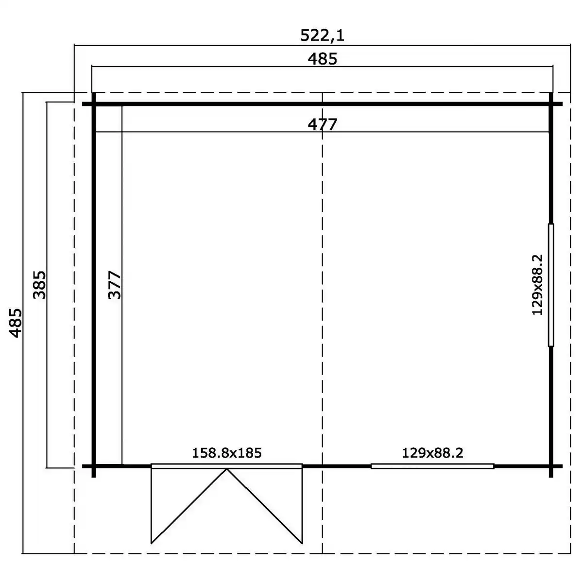Bild 2 von Gartenhaus »England 3«, Holz, BxHxT: 525 x 257 x 384 cm (Außenmaße inkl. Dachüberstand)