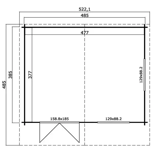 Bild 2 von Gartenhaus »England 3«, Holz, BxHxT: 525 x 257 x 384 cm (Außenmaße inkl. Dachüberstand)