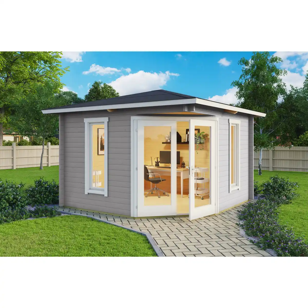 Bild 1 von Gartenhaus »Karlskrona«, Holz, BxHxT: 357,4 x 269 x 357,4 cm (Außenmaße)