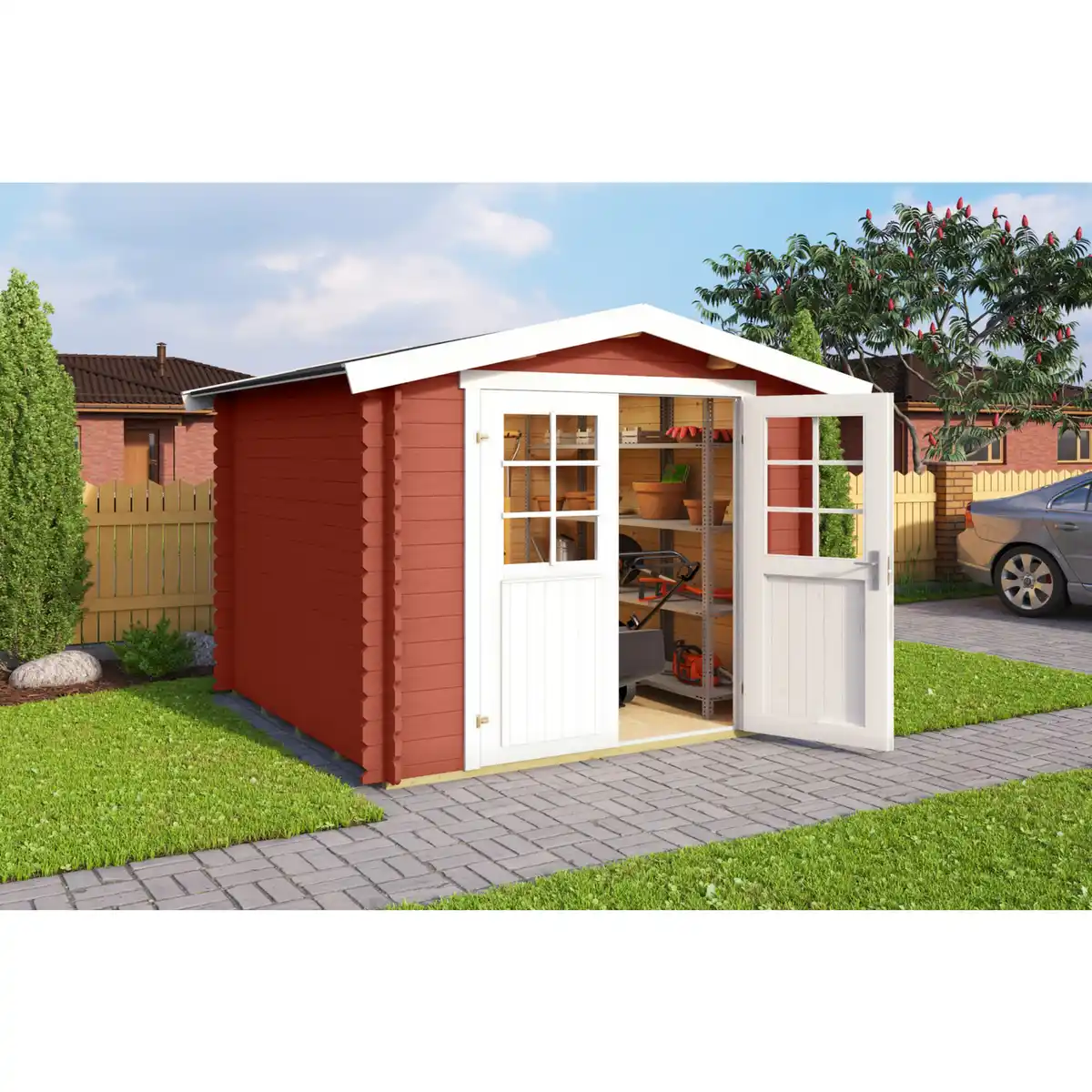 Bild 1 von Gartenhaus »Dänemark«, Holz, BxHxT: 271,4 x 222 x 260 cm (Außenmaße)