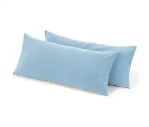 2 Microfaser-Kopfkissenbezüge, hellblau