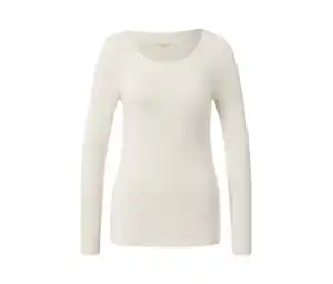 Langarmshirt im Modal-Seide-Mix, creme