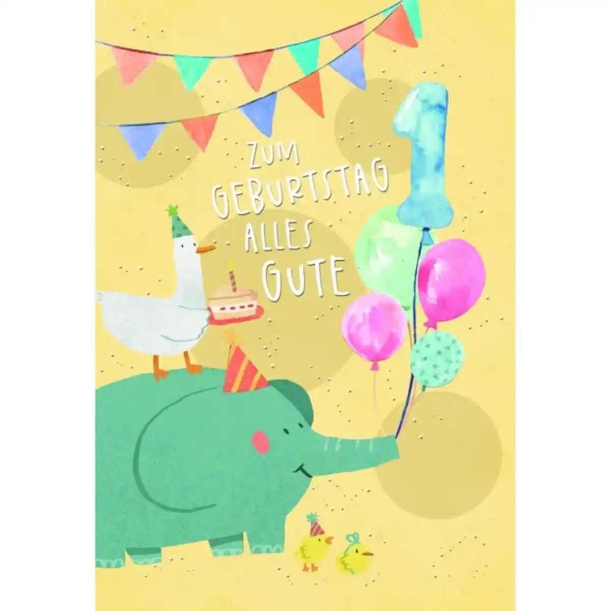 Bild 1 von Geburtstagskarte - Zum Geburtstag alles Gute - 1 Jahre