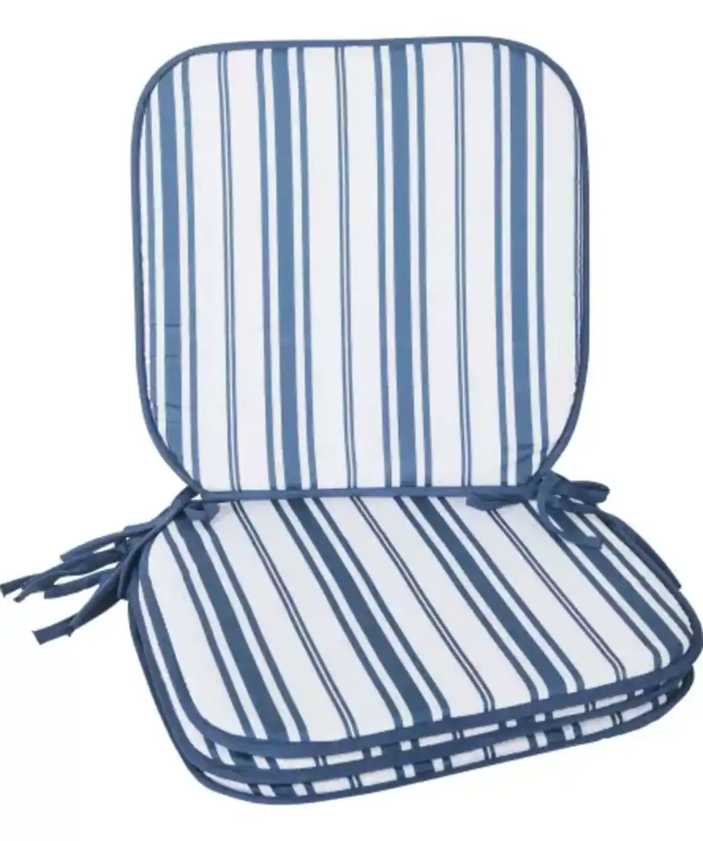 Bild 1 von Sitzkissen mit Bändern, dunkelblau gestreift