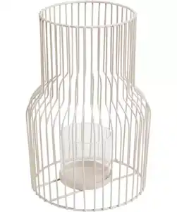 Laterne aus Metallstreben, offwhite