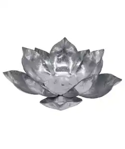 Teelichthalter Lotusblüte, silber