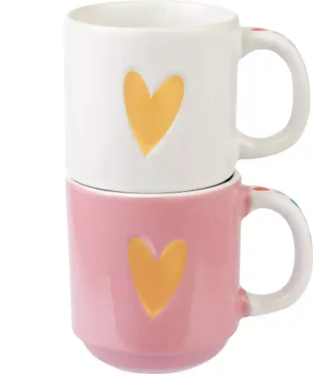Bild 1 von Tassen Herzen, weiß/rosa