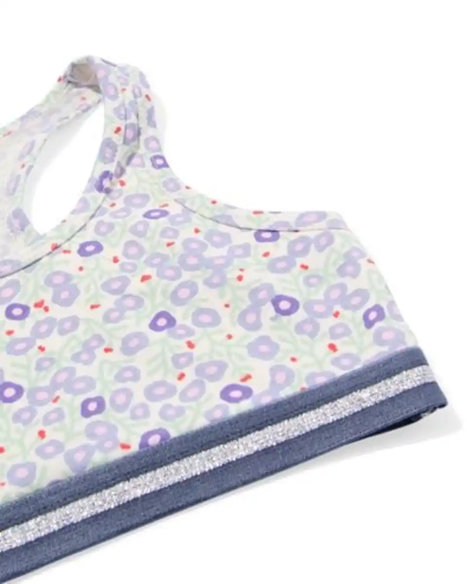 Bild 2 von Kinder-Crop-Top Blumen – 2 Stück rosa