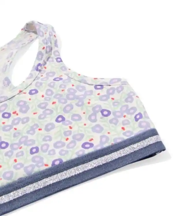 Bild 2 von Kinder-Crop-Top Blumen – 2 Stück rosa