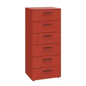 Xora Kommode Primolar Garda, Rot, Koralle, Metall, 6 Schubladen, 50x118x41 cm, Typenauswahl, stehend, in verschiedenen Größen erhältlich, Wohnzimmer, Kommoden & Sideboards, Kommoden