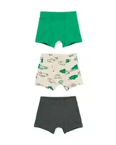 Kinder-Boxershorts Auto – 3 Stück grün