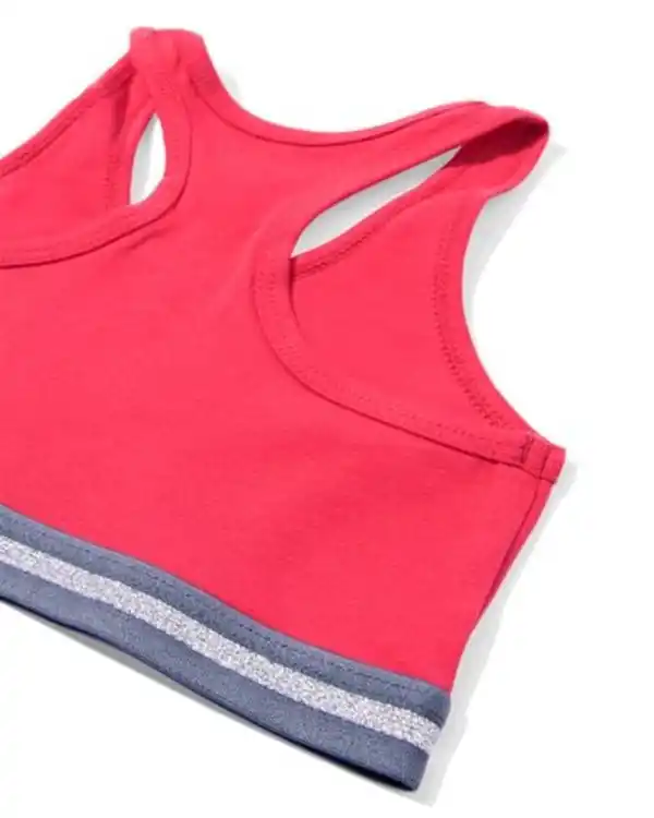 Bild 3 von Kinder-Crop-Top Blumen – 2 Stück rosa