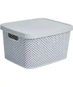 Aufbewahrungsbox mit Punkten, grau