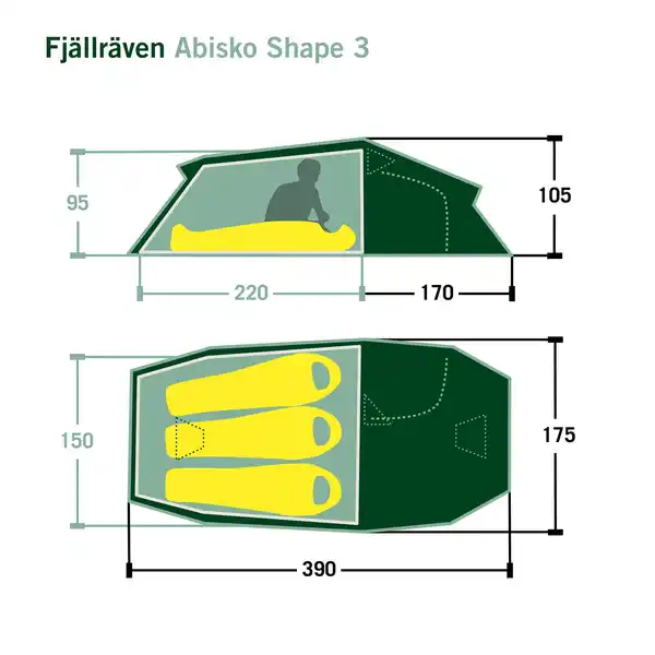 Bild 2 von ABISKO SHAPE 3 Unisex - Tunnelzelt