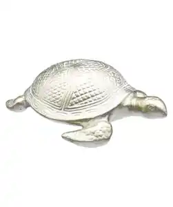 Deko-Schildkröte, Weiß/gold