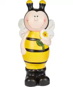 Deko-Biene mit Blume, gelb