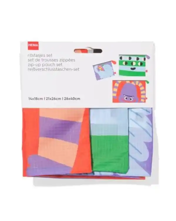 Bild 3 von Reißverschlussbeutel S+M+L Monster – 3 Stück