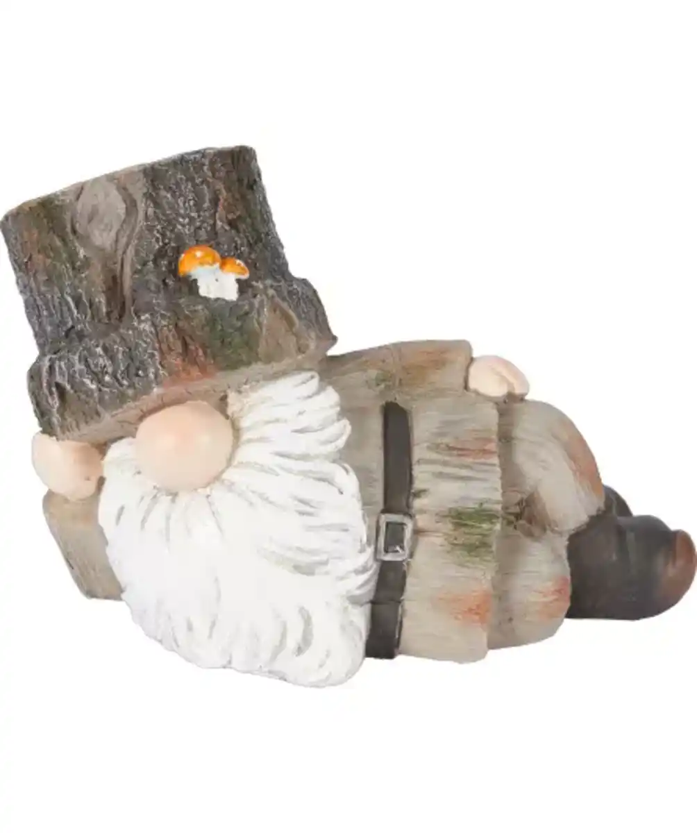 Bild 1 von Garten Deko-Zwerg mit Pflanztopf, grau