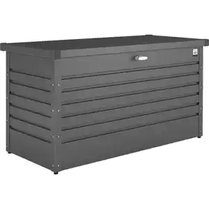 Biohort Kissenbox, Dunkelgrau, Metall, 160x83x79 cm, Qualität aus Österreich, Deckel aufklappbar, absperrbar, integrierte Durchlüftung, wartungsfrei, regenwasserdicht, Aufbewahrung & Schutzhüllen