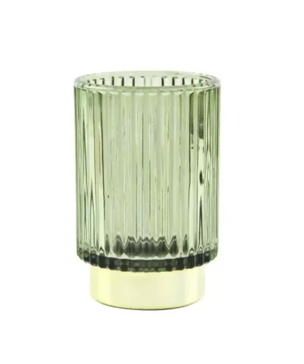 Bild 1 von Teelichthalter mit Rillen, grün