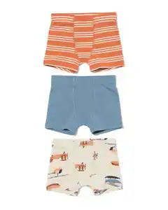 Kinder-Boxershorts Stretch-Baumwolle – 3 Stück eierschalenfarben
