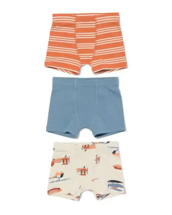 Bild 1 von Kinder-Boxershorts Stretch-Baumwolle – 3 Stück eierschalenfarben