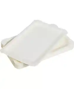 Eckige Pappteller, offwhite