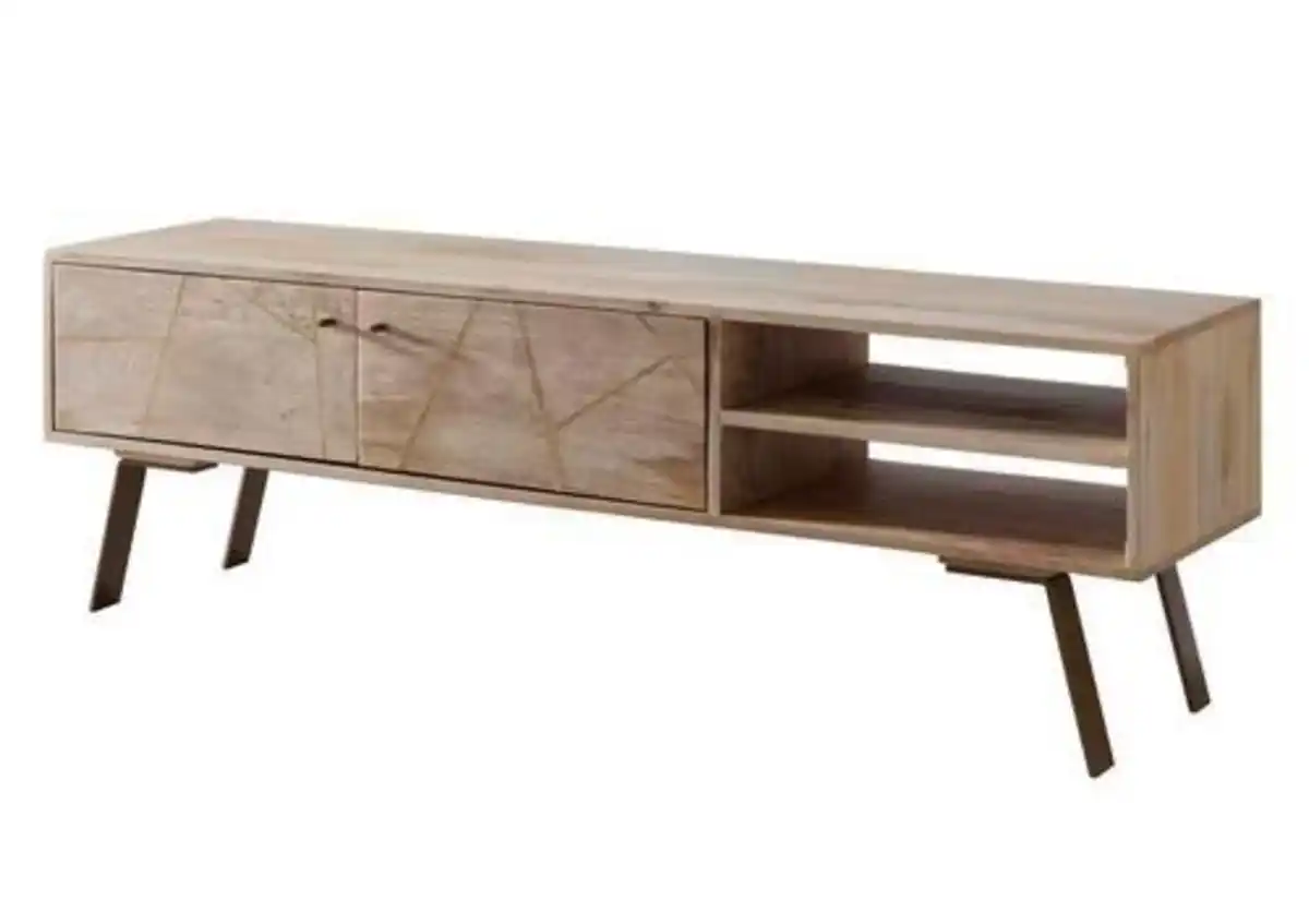 Bild 1 von Lowboard 'Sikar', aus Mango, braun/gold, Braun, Goldfarben