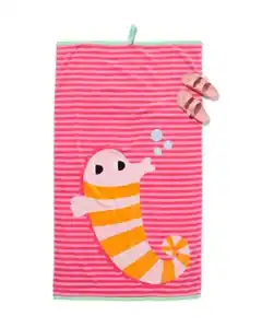 Strandtuch für Kinder 80x140cm Velours Seepferdchen