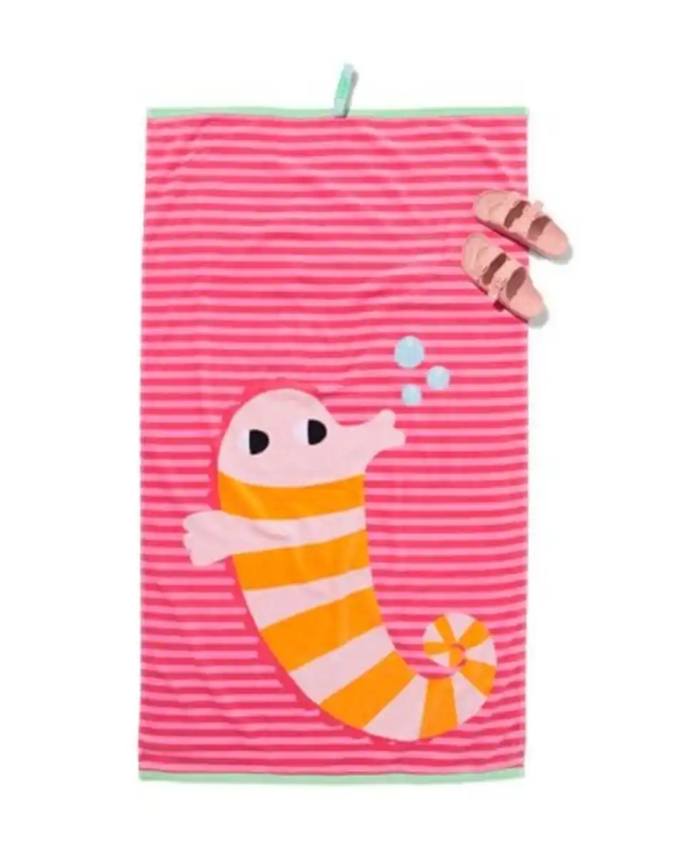 Bild 1 von Strandtuch für Kinder 80x140cm Velours Seepferdchen