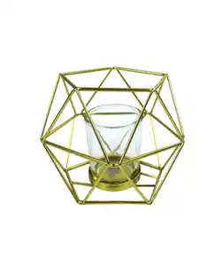 Geometrischer Teelichthalter, gold