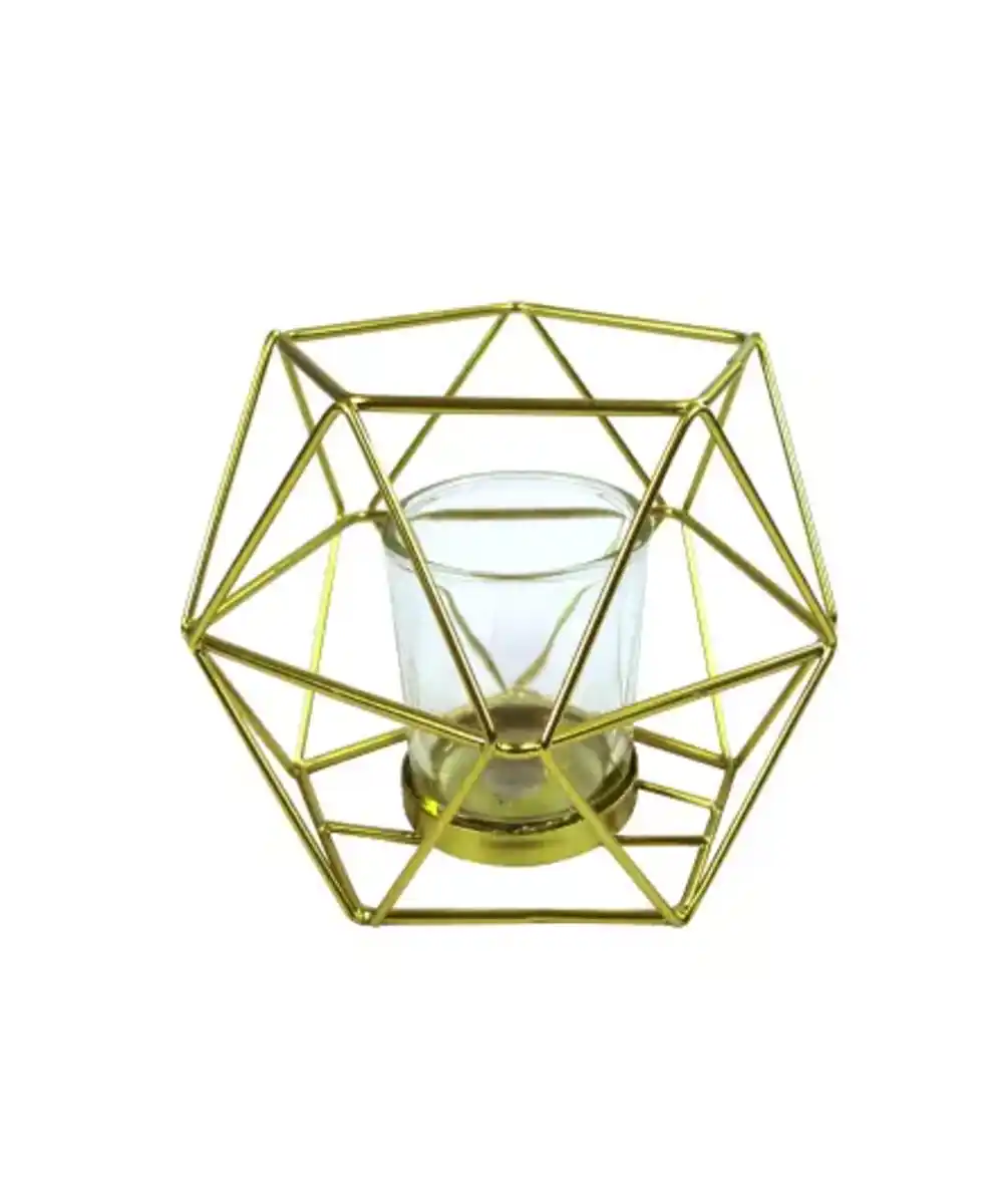 Bild 1 von Geometrischer Teelichthalter, gold