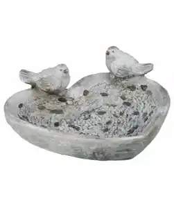 Vogeltränke Herz, grau